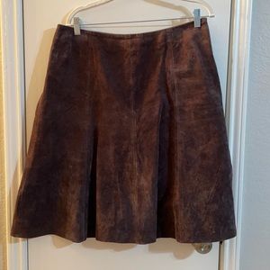 Daisy Fuentes Chocolate Brown Suede A Line Skirt | 12 EUC